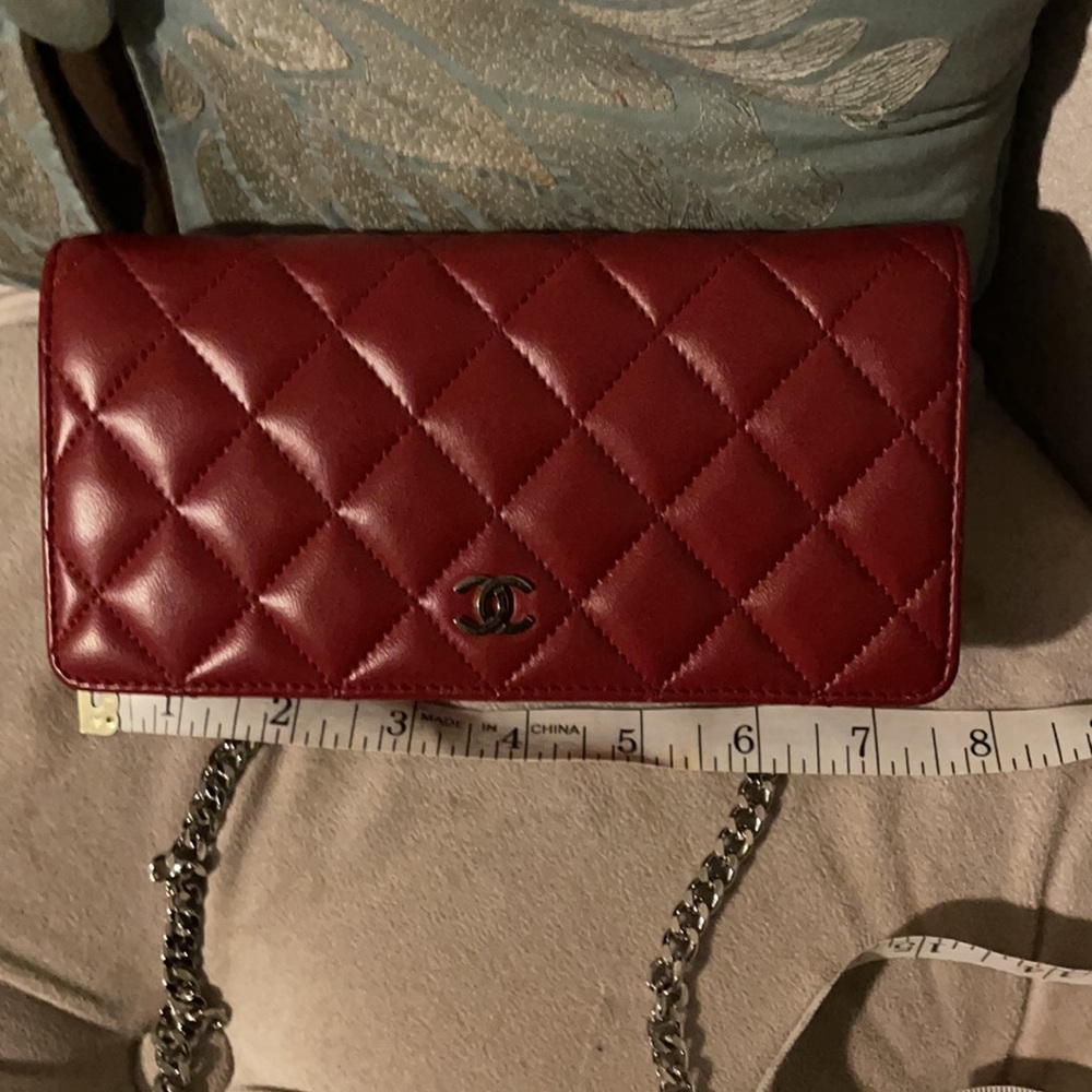 Authentic Chanel red WOC after market chain added - Picture 10 of 11
